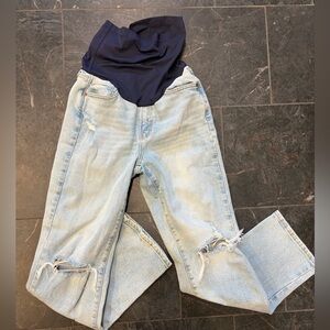 Pink Blush Light Wash maternity jeans